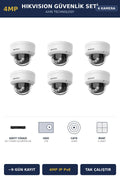 Hikvision 6 Kameralı 4MP Güvenlik Kamera Seti 4MP IP PoE 1TB ~9 Gün Kayıt Dome İç Mekan
