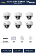Hikvision 6 Kameralı 4MP Güvenlik Kamera Seti 4MP IP PoE 4TB ~37 Gün Kayıt Dome İç Mekan