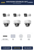 Hikvision 6 Kameralı 4MP Güvenlik Kamera Seti 4MP IP PoE 1TB ~9 Gün Kayıt Dome+Bullet