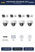 Hikvision 8 Kameralı 4MP Güvenlik Kamera Seti 4MP IP PoE 2TB ~13 Gün Kayıt Dome+Bullet