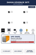 Dahua 4 Kameralı 2MP UPS'li Güvenlik Kamera Seti Sesli Gece Görüşlü Bullet Dış Mekan 1TB