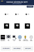 Dahua 6 Kameralı 2MP Güvenlik Kamera Seti Sesli Gece Görüşlü Dome+Bullet 4TB ~63 Gün Kayıt
