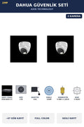 Dahua 2 Kameralı 2MP Güvenlik Kamera Seti Gece Renkli Full Color Sesli Dome 1TB ~47 Gün Kayıt