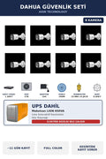 Dahua 8 Kameralı 5MP UPS'li Güvenlik Kamera Seti 5MP Full Color Sesli Bullet Dış Mekan 2TB