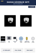 Dahua 2 Kameralı 5MP Güvenlik Kamera Seti 5MP Full Color Sesli Dome İç Mekan 2TB ~47 Gün Kayıt