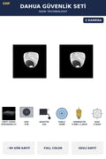 Dahua 2 Kameralı 5MP Güvenlik Kamera Seti 5MP Full Color Sesli Dome İç Mekan 4TB ~95 Gün Kayıt