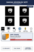 Dahua 4 Kameralı 5MP UPS'li Güvenlik Kamera Seti 5MP Full Color Sesli Dome İç Mekan 1TB