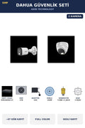 Dahua 2 Kameralı 5MP Güvenlik Kamera Seti 5MP Full Color Sesli Dome+Bullet 2TB ~47 Gün Kayıt