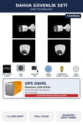 Dahua 4 Kameralı 5MP UPS'li Güvenlik Kamera Seti 5MP Full Color Sesli Dome+Bullet 1TB ~11 Gün Kayıt