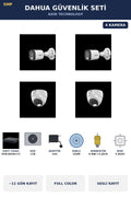 Dahua 4 Kameralı 5MP Güvenlik Kamera Seti 5MP Full Color Sesli Dome+Bullet 1TB ~11 Gün Kayıt