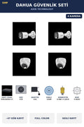 Dahua 4 Kameralı 5MP Güvenlik Kamera Seti 5MP Full Color Sesli Dome+Bullet 4TB ~47 Gün Kayıt