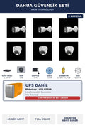 Dahua 6 Kameralı 5MP UPS'li Güvenlik Kamera Seti 5MP Full Color Sesli Dome+Bullet 2TB ~15 Gün Kayıt