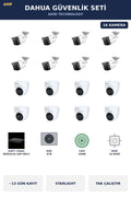 Dahua 16 Kameralı 4MP Güvenlik Kamera Seti 4MP IP PoE Starlight Dome+Bullet 4TB ~13 Gün Kayıt