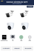 Dahua 4 Kameralı 4MP Güvenlik Kamera Seti 4MP IP PoE Starlight Dome+Bullet 1TB ~13 Gün Kayıt