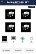Dahua 4 Kameralı 8MP Güvenlik Kamera Seti 4K 8MP IP PoE Dome İç Mekan 4TB ~31 Gün Kayıt