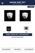 Dahua 2 Kameralı 5MP WiFi Kablosuz Kamera Seti Kablo Çekimsiz 500GB