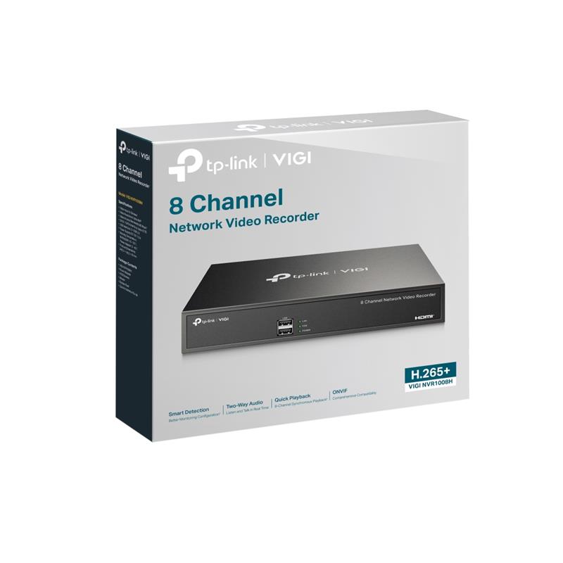 Tplink-Vigi TP-LINK VIGI NVR1008H 8 KANAL 1 SATA H265+ ONVIF NVR KAYIT CİHAZI