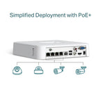 Tplink-Vigi TP-LINK VIGI NVR1104H-4P V1.0 4 KANAL POE 1 SATA H265+ ONVIF NVR KAYIT CİHAZI