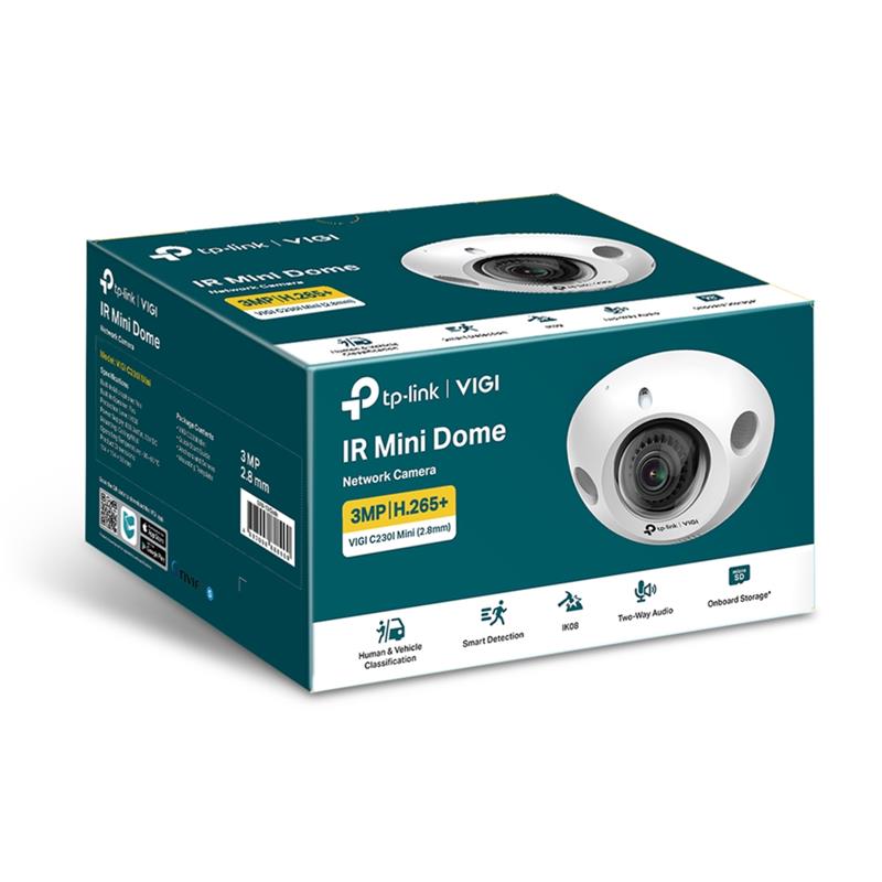 Tplink-Vigi TP-LINK VIGI C230I MINI 3MP 2.8MM LENS 30 METRE IR LED İNSAN/ARAÇ ALGILAMA DAHİLİ MİKROF