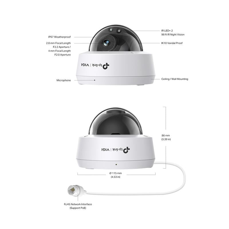 Tplink-Vigi TP-LINK VIGI C220I V1.0 2MP 2.8MM LENS 30 METRE IR LED İNSAN/ARAÇ ALGILAMA IK10 IP67 DOM
