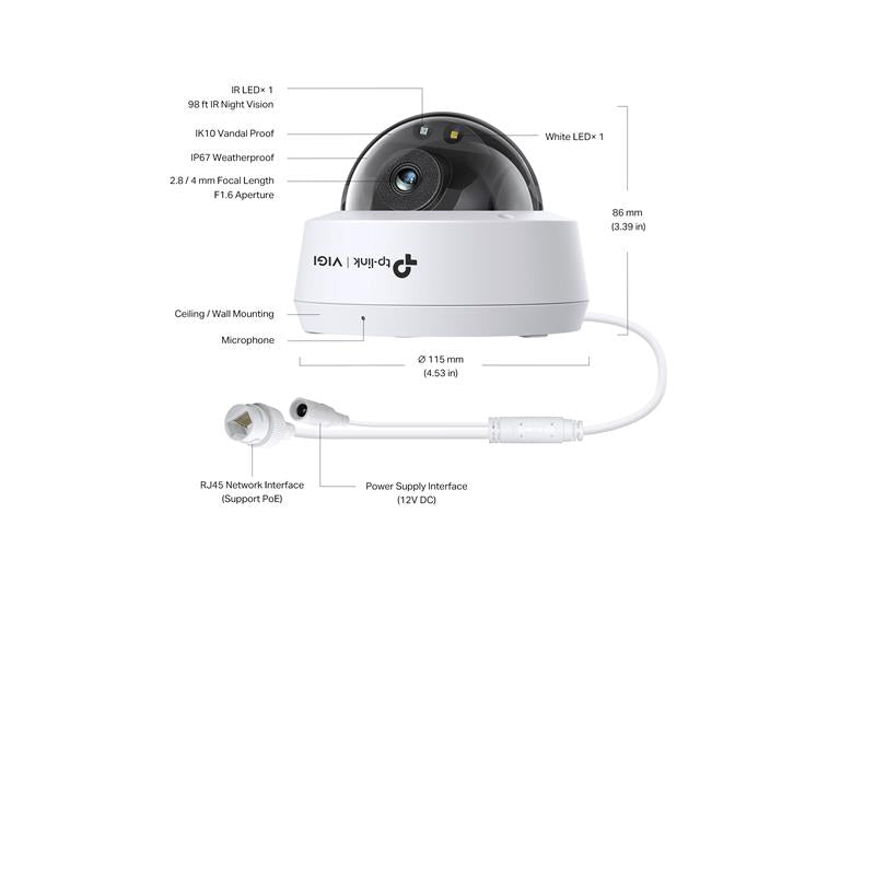 Tplink-Vigi TP-LINK VIGI C230 3MP 4MM LENS 30 METRE 7/24 FULL COLOR İNSAN/ARAÇ ALGILAMA DAHİLİ MİKRO