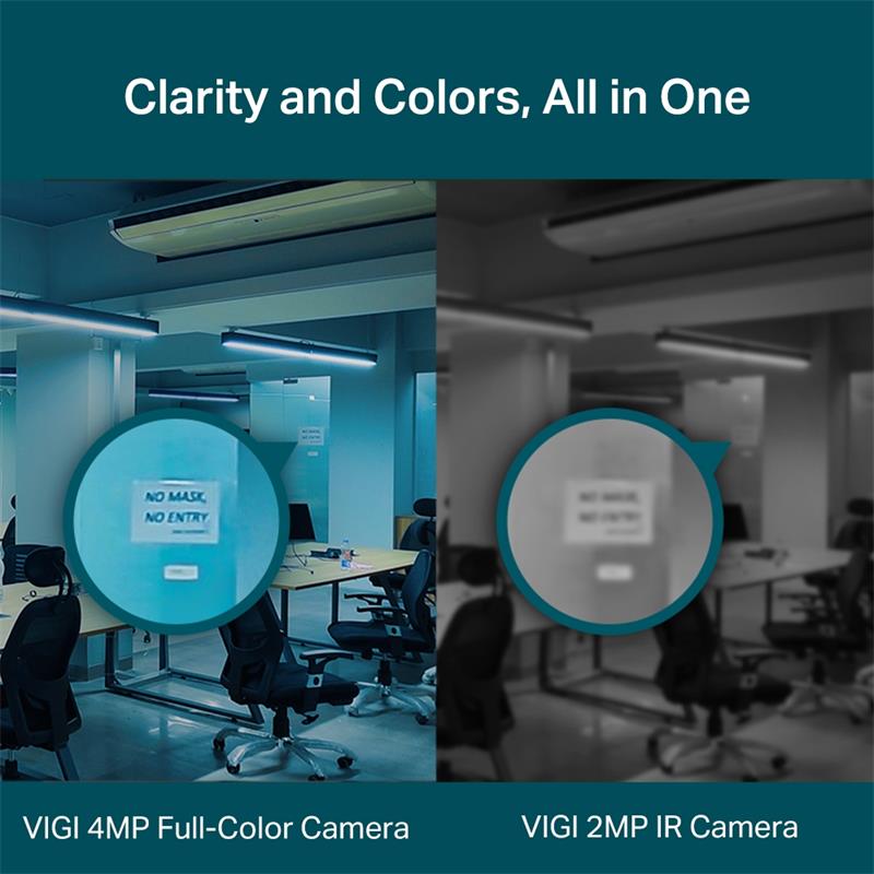 Tplink-Vigi TP-LINK VIGI C440 V2 4MP 4MM LENS 30 METRE 7/24 FULL COLOR İNSAN/ARAÇ ALGILAMA DAHİLİ Mİ