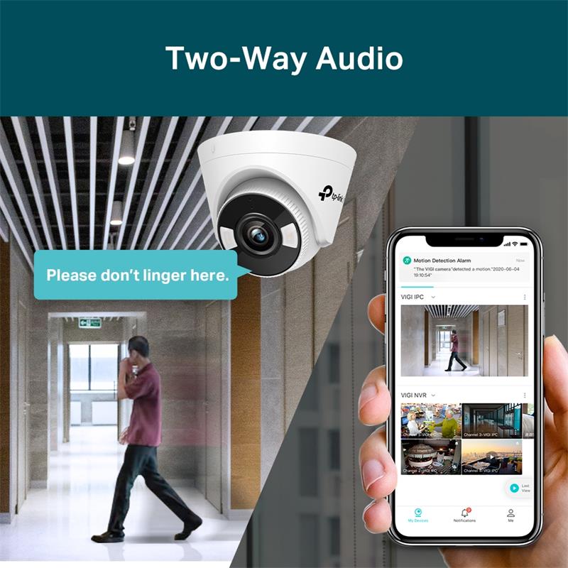 Tplink-Vigi TP-LINK VIGI C440 V2 4MP 4MM LENS 30 METRE 7/24 FULL COLOR İNSAN/ARAÇ ALGILAMA DAHİLİ Mİ