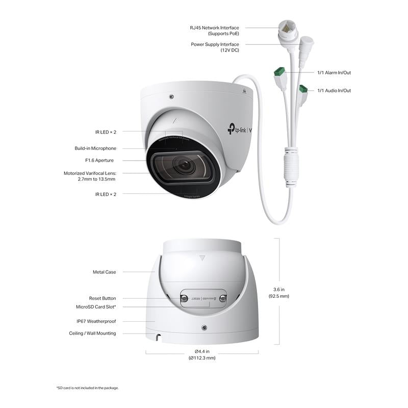 Tplink-Vigi TP-LINK VIGI INSIGHT S445ZI 4MP 2.7-13.5MM LENS 60 METRE IR COLOR İNSAN/ARAÇ ALGILAMA DA