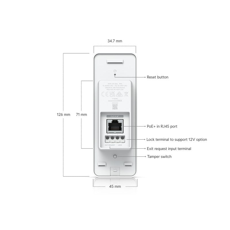 UBNT UBIQUITI UA-ULTRA 13.56MHZ MIFARE KART OKUYUCU IP65 BEYAZ RENK POE ACCESS KONTROL CİHAZI