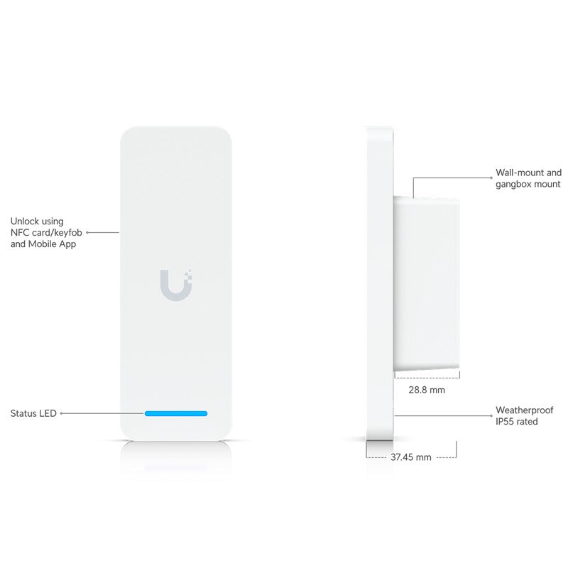 UBNT UBIQUITI UA-ULTRA 13.56MHZ MIFARE KART OKUYUCU IP65 BEYAZ RENK POE ACCESS KONTROL CİHAZI