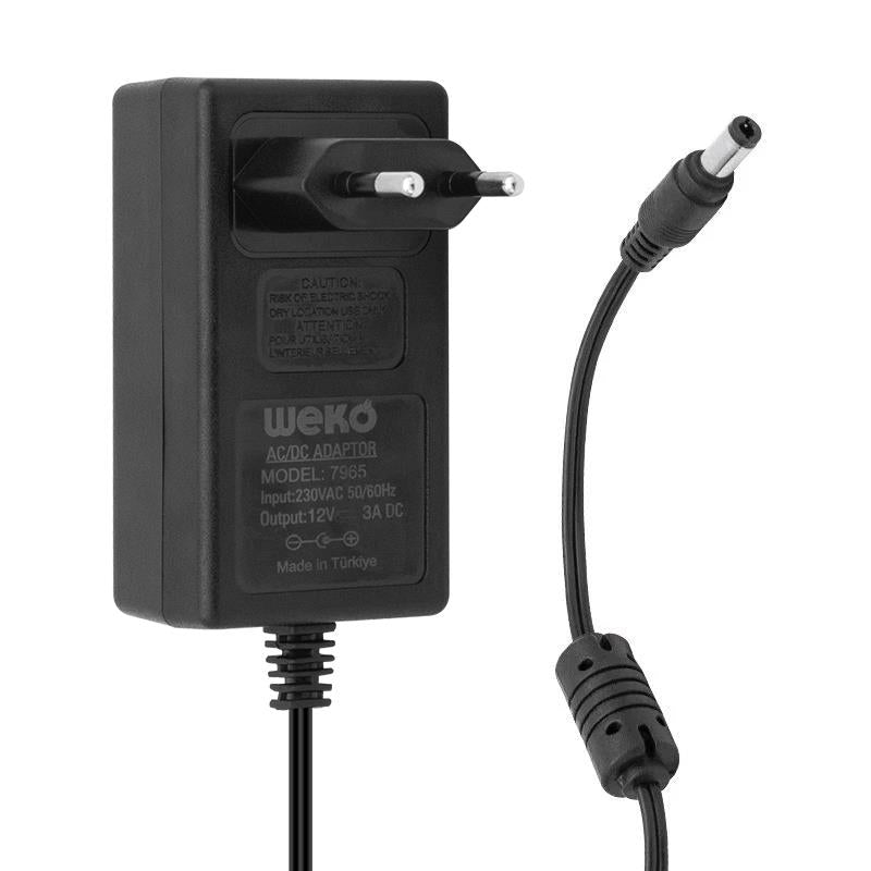 Oem CCTV-ADAPTÖR 7965 1203 12VOLT 3AMPER DC PLASTİK KASA ADAPTÖR(YERLİ ÜRETİM)