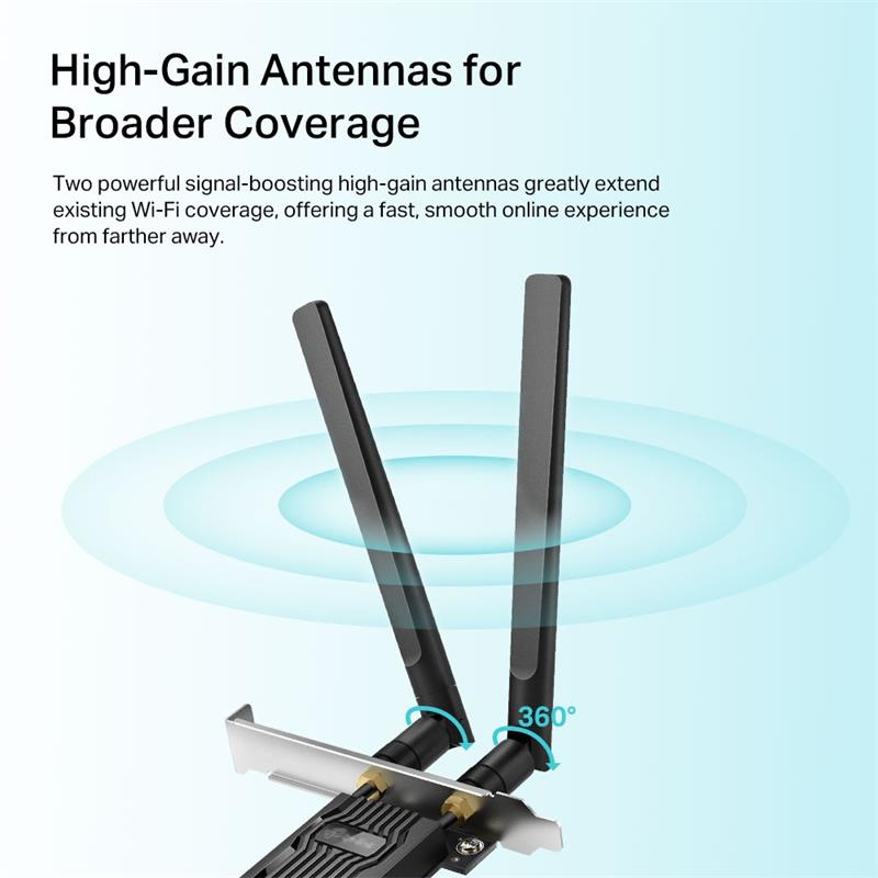 TP-LINK ARCHER TX20E AX1800 WI-FI 6 BLUETOOTH 5.2 PCIE ADAPTOR