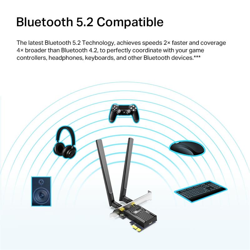 TP-LINK ARCHER TX20E AX1800 WI-FI 6 BLUETOOTH 5.2 PCIE ADAPTOR