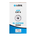 Slink S-LINK SL-CAT608 305MT 6MM 24AWG CAT6 KABLO GRİ