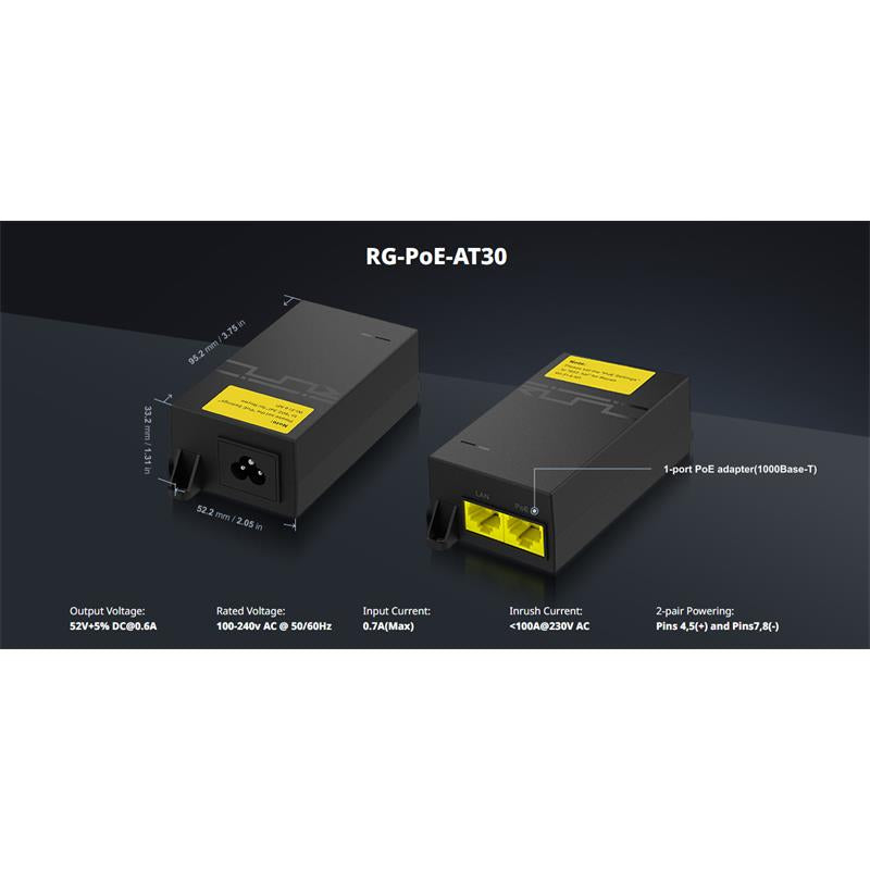 RUIJIE REYEE RG-POE-AT30 52V 30W GIGABIT POE ADAPTÖR