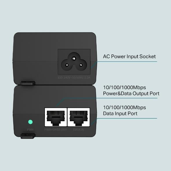 TP-LINK OMADA TL-POE160S 48VOLT 30WATT GIGABIT PORT POE ADAPTÖR