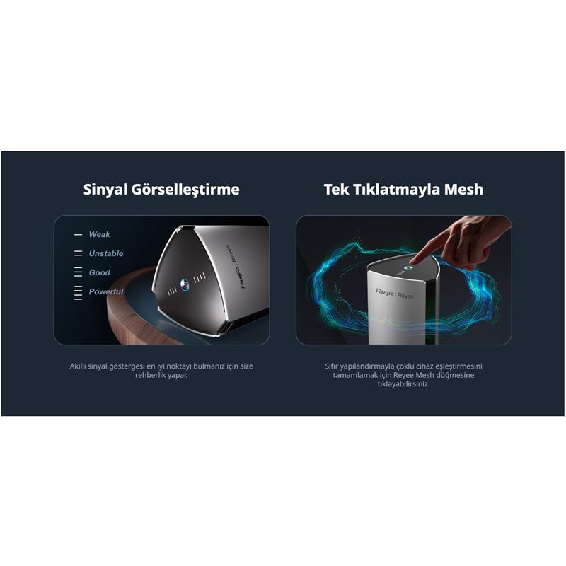 RUIJIE REYEE RG-M32 2.4/5GHZ 3200MBPS 4X4 MIMO WIFI 6 MESH ROUTER (TEKLI PAKET)