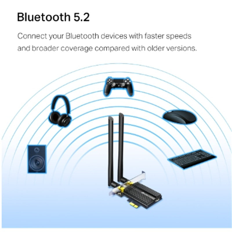 TP-LINK ARCHER TX50E AX3000 WI-FI 6 BLUETOOTH 5.0 PCIE ADAPTOR