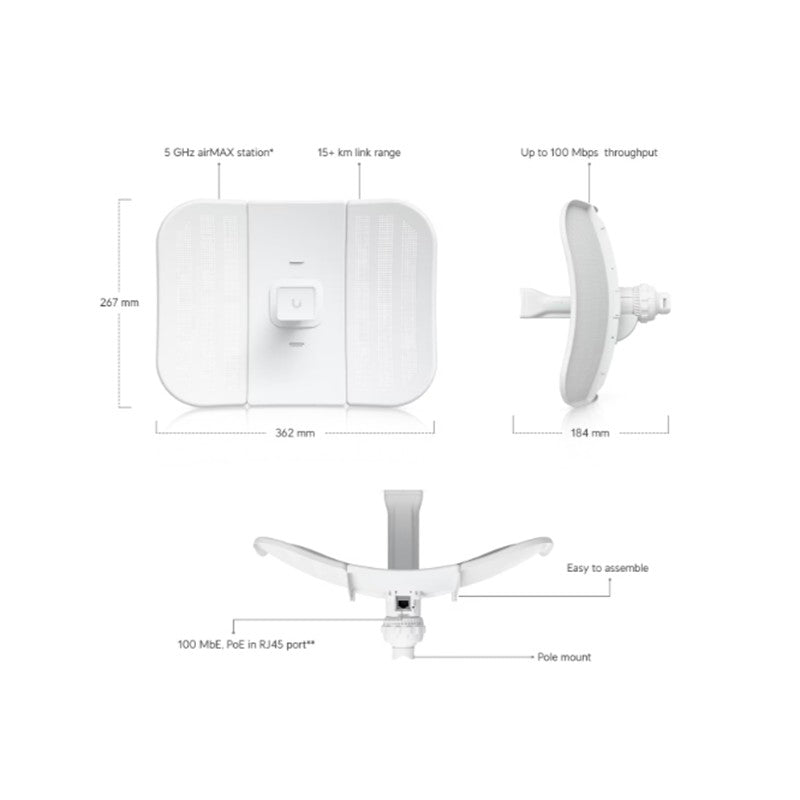 UBNT UBIQUITI LBE-M5-23 5GHZ 23DBI 20KM PTP/PTMP DIŞ ORTAM ACCESS POINT(ADAPTÖRLÜ)