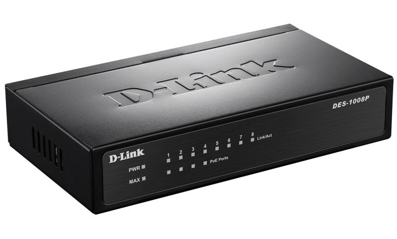 Dlink D-LINK DES-1008P/C1A 8X10/100 (4 PORT POE) METAL KASA 62W POE SWITCH