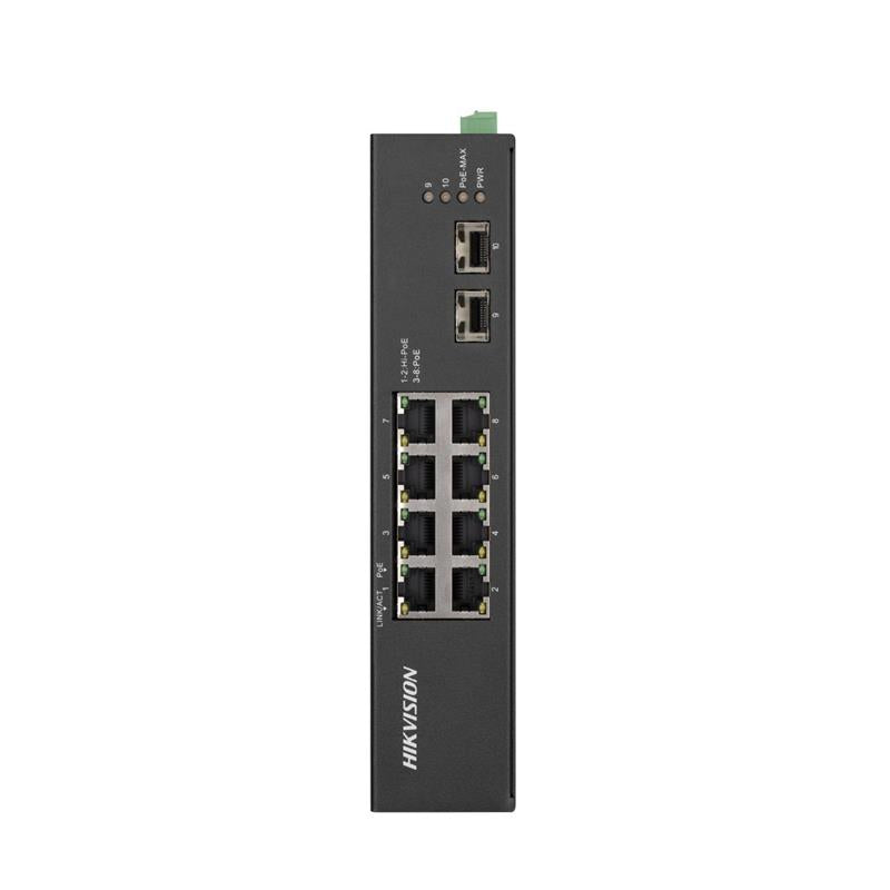 HIKVISION DS-3T0510HP-E/HS 8 PORT GIGABIT+2X1GB SFP UPLINK 110W 300 METRE POE ENDUSTRIYEL SWITCH