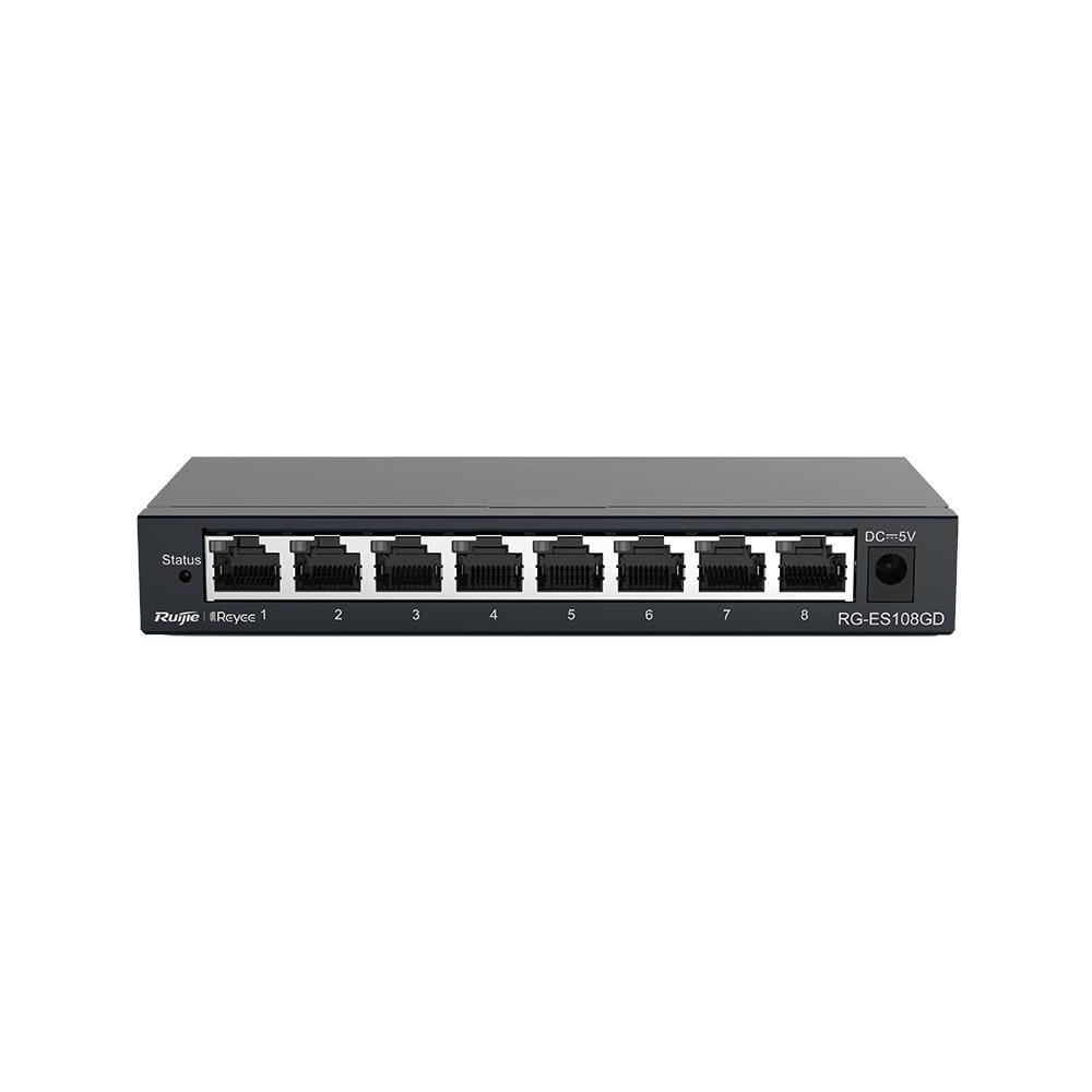 RUIJIE REYEE RG-ES108GD 8 PORT GIGABIT TAK ÇALIŞTIR METAL KASA SWITCH