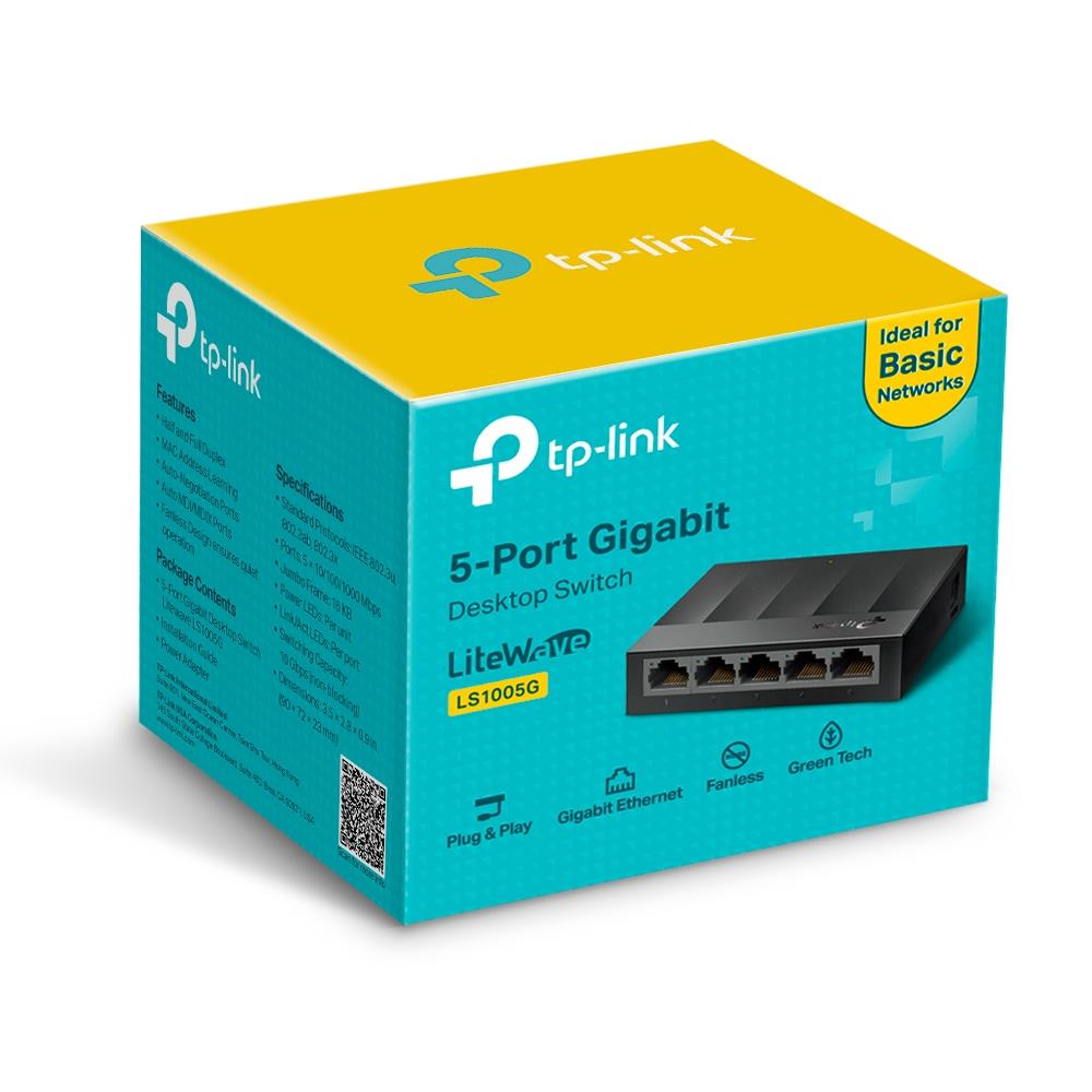 TP-LINK LS1005G 5 PORT 10/100/1000 GIGABIT PLASTİK KASA SWITCH