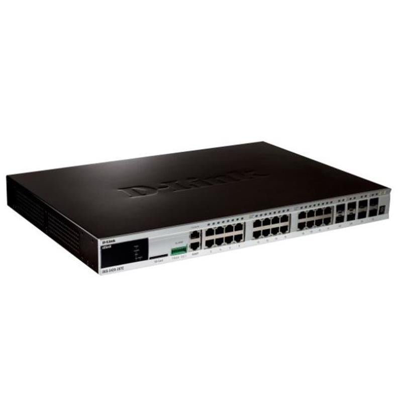 Dlink D-LINK DGS-3420-28TC 24 PORT GIGABIT + 4X10GB SFP COMBO STACKABLE L2+ RACKMOUNT SWITCH