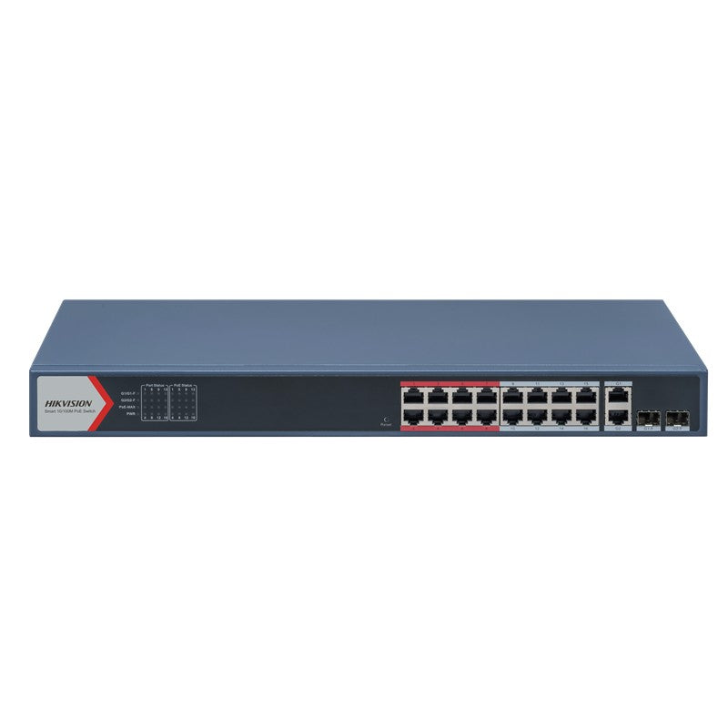 HIKVISION DS-3E1318P-EI(B) 16 PORT 10/100 + 2XGB RJ45/SFP COMBO UPLINK 230W 300 METRE POE YÖNETİLEBİ