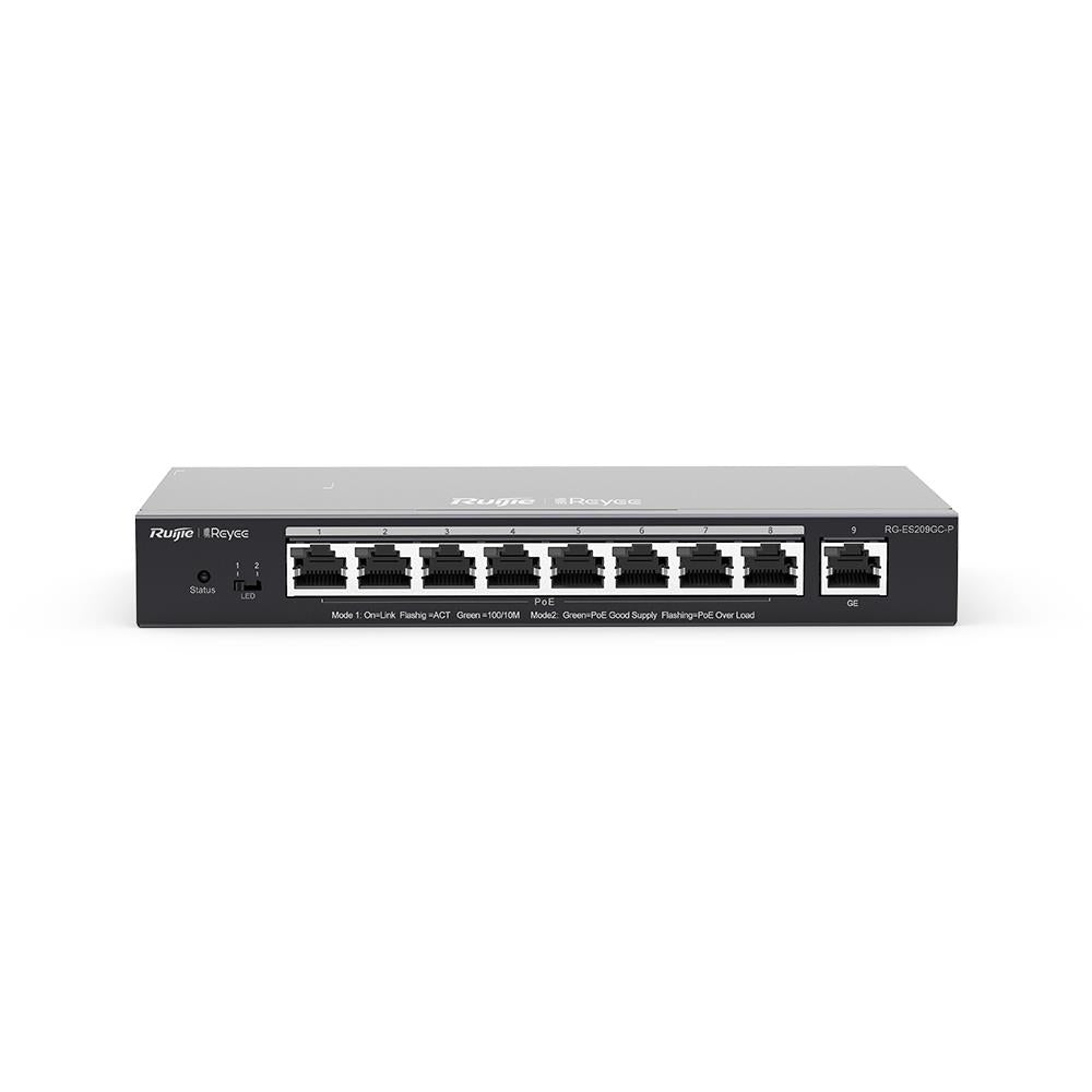 RUIJIE REYEE RG-ES209GC-P 8 PORT GIGABIT + 1 PORT GIGABIT RJ45 UPLINK CLOUD YÖNETİLEBİLİR 120W POE S