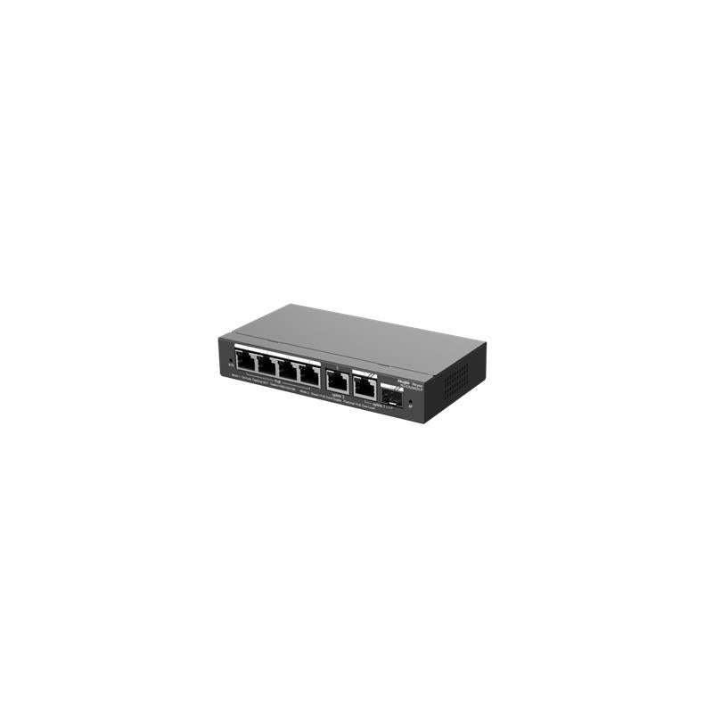 RUIJIE REYEE RG-ES206GS-P 4 PORT GIGABIT + 2XGB RJ45/1XSFP COMBO UPLINK CLOUD YÖNETİLEBİLİR 54W POE