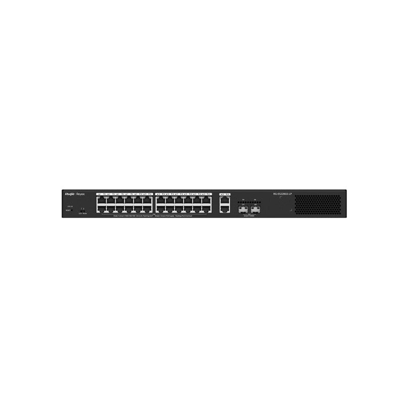 RUIJIE REYEE RG-ES228GS-LP 24 PORT GIGABIT+2XGB RJ45/SFP UPLINK CLOUD YÖNETİLEBİLİR 250W POE RACKMOU