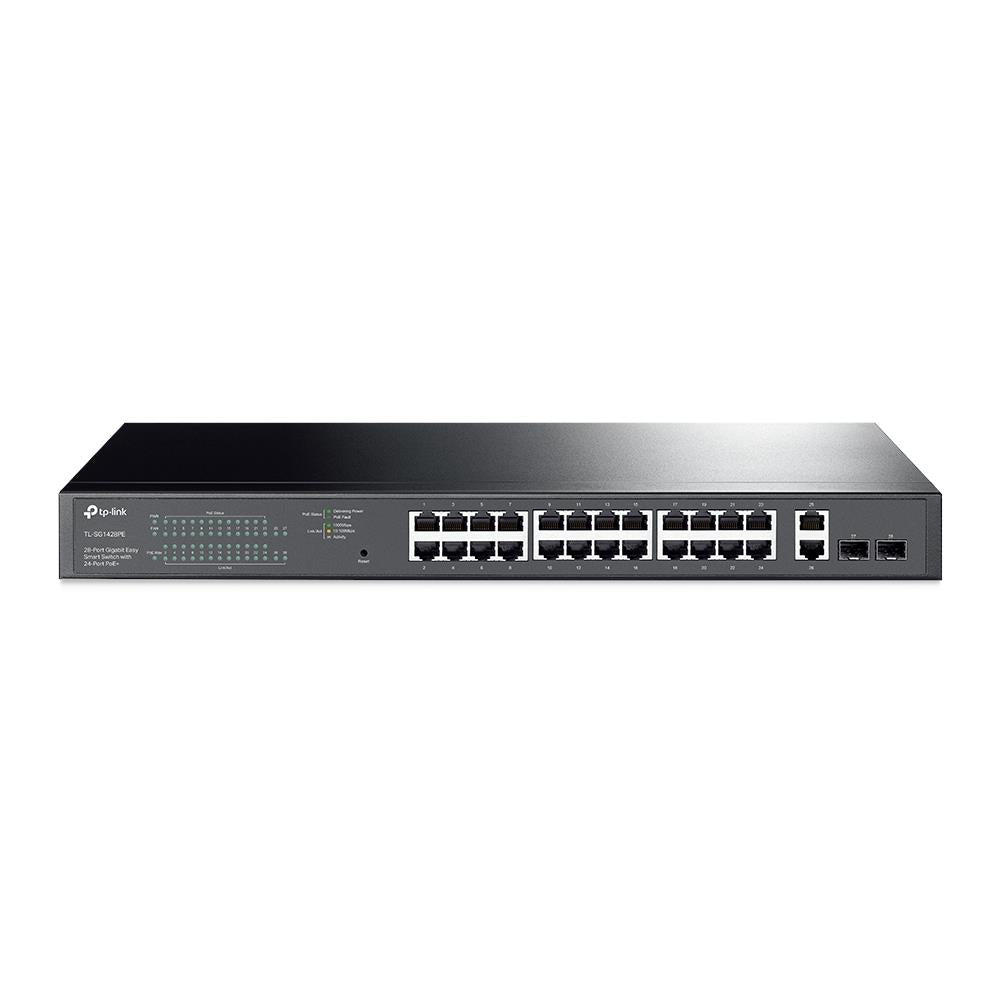 TP-LINK TL-SG1428PE 24 PORT GIGABIT + 2XGIGABIT RJ45/SFP UPLINK YÖNETİLEBİLİR 250W POE RACKMOUNT SWI