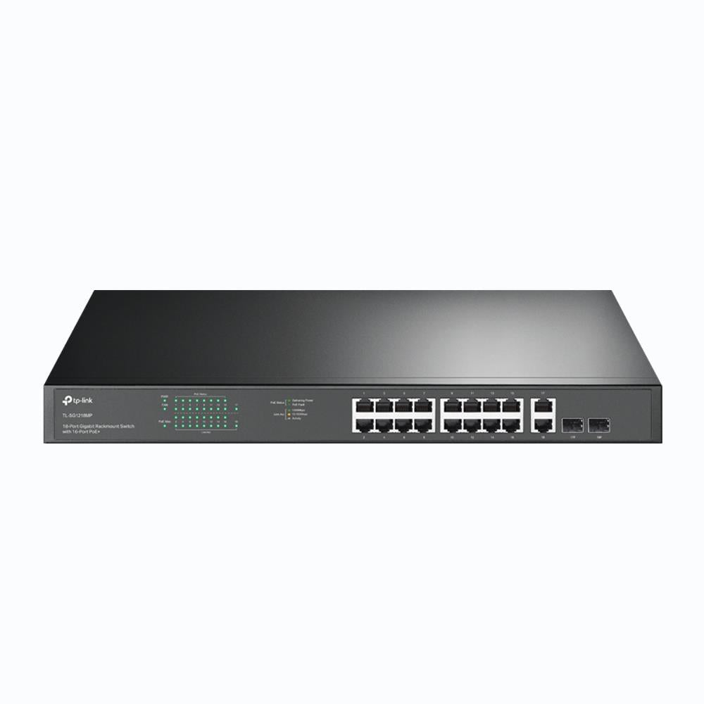 TP-LINK TL-SG1218MP 16 PORT GIGABIT+ 2X1GB RJ45/2XSFP COMBO 250 METRE POE MESAFE 250W RACKMOUNT SWIT